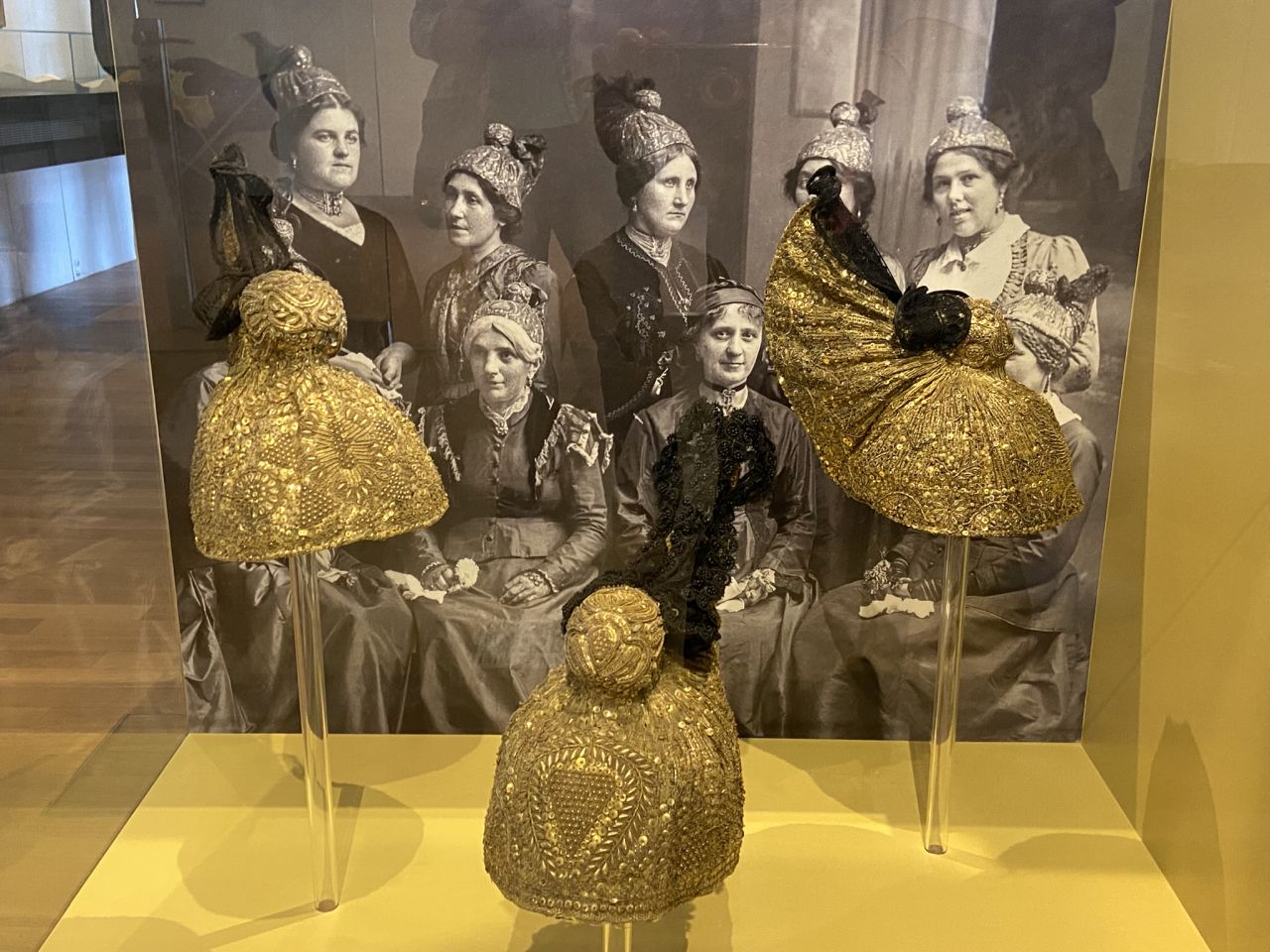 Goldhauben in der Ausstellung